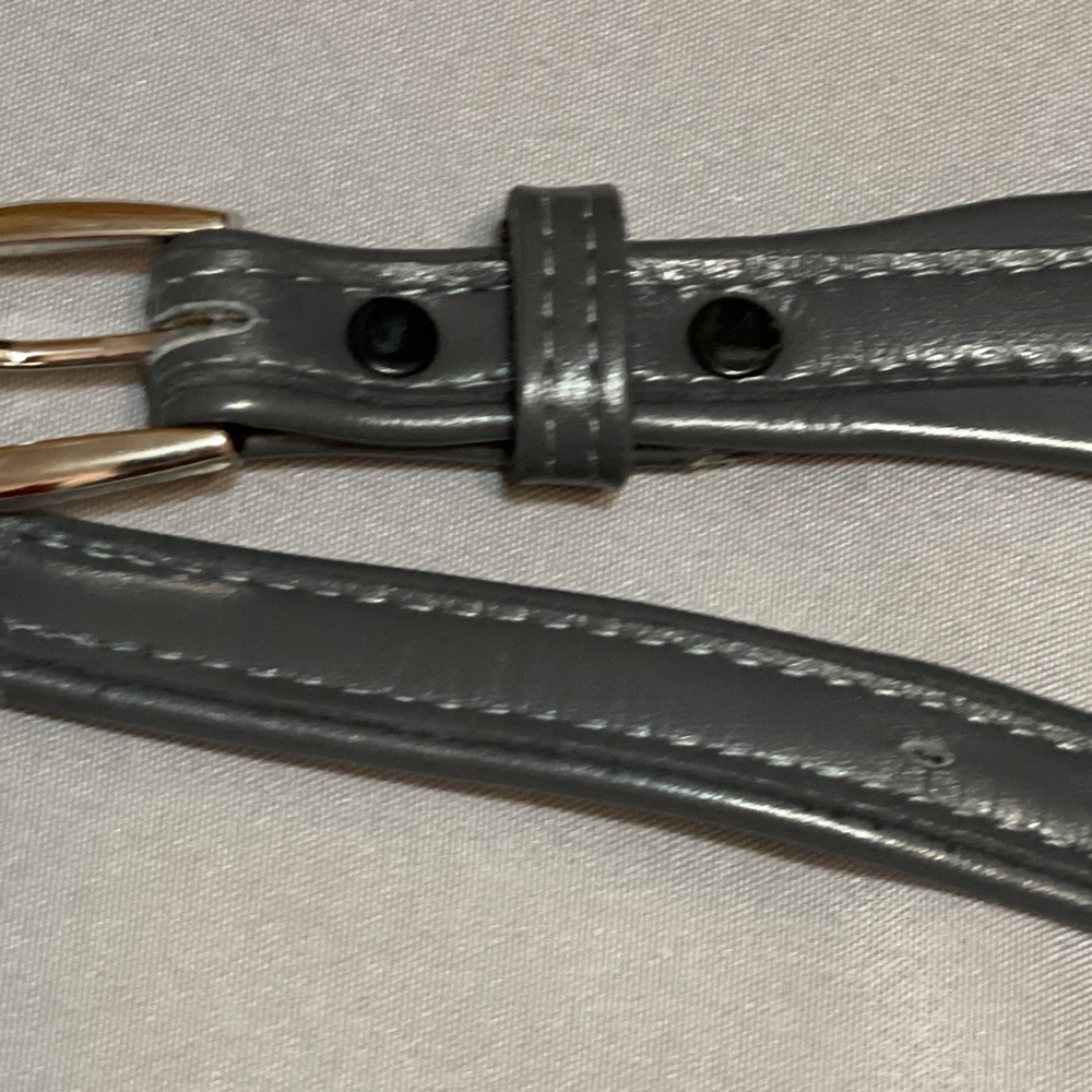 Justin Womens Leather Whip Stitch Belt Gray Silver Size Small Western Casual USA - Picture 6 of 9